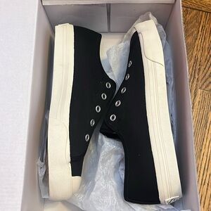 873 New in box chaps women's bree black twill micro suede slip on sneakers shoe